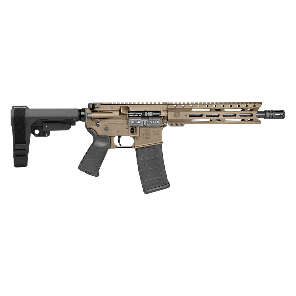 Diamondback DB1916K061 DB15 5.56 NATO 30+1 10" FDE Cerakote AR Pistol, 9" M-LOK Handguard, SBA3 Brace, Magpul MOE Grip