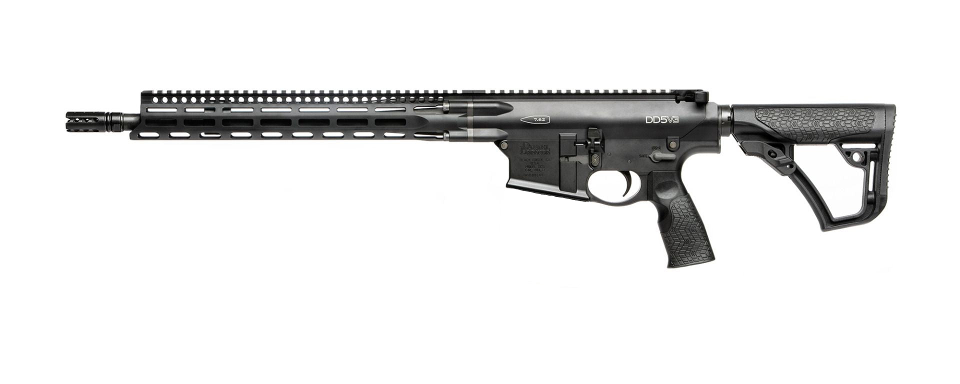 Daniel Defense 0215813210067 DD5 V4 *CO Compliant 7.62x51mm NATO 18" No Magazine Black Hard Coat Anodized Black Phosphate 6 Position w/SoftTouch Overmolding Stock Black Polymer Grip