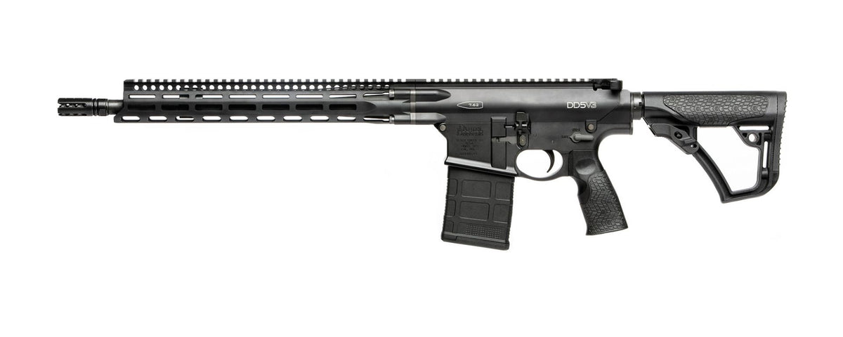Daniel Defense DD5 V3 7.62x51mm NATO 16" Rifle, 20+1 Capacity, Black Hard Coat Anodized Finish, 6-Position SoftTouch Stock