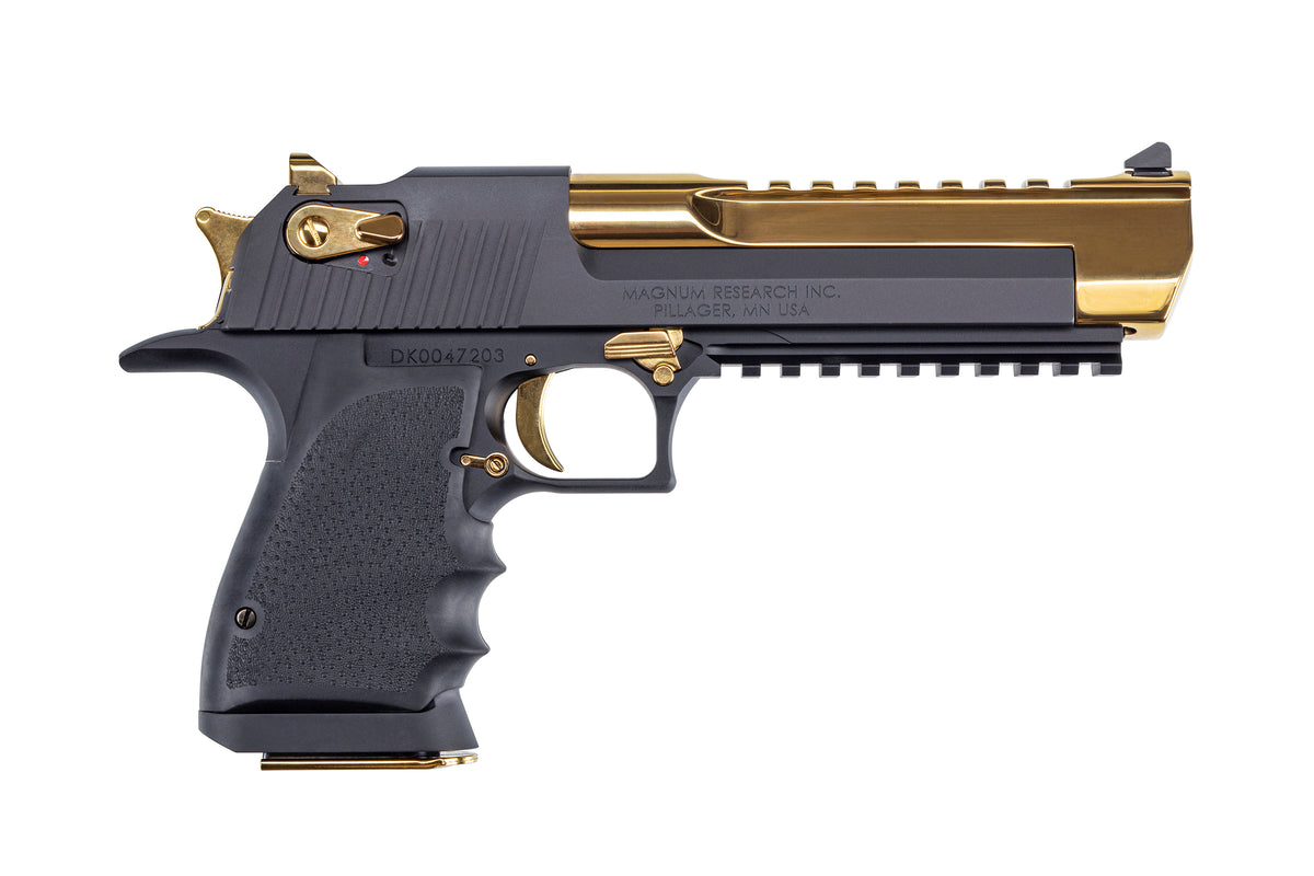 Magnum Research Desert Eagle DE50BATG .50 AE Pistol, 6", Gold/Black, 7-Round