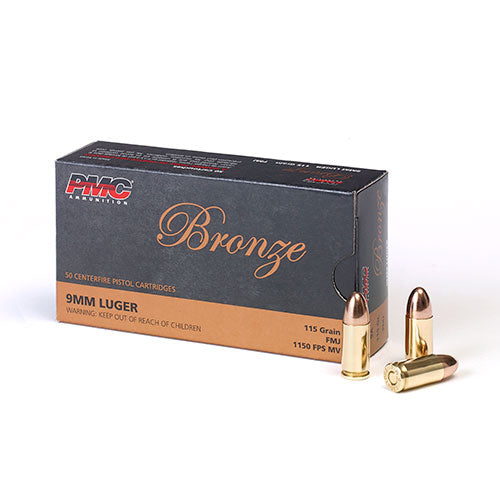 PMC 9mm Luger/Parabellum 9A Bronze Full Metal Jacket FMJ 115 Grain