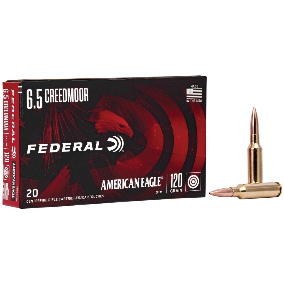 American Eagle 6.5mm Creedmoor AE65CRD2 604544630343 Open Tip Match OTM 120 Grain
