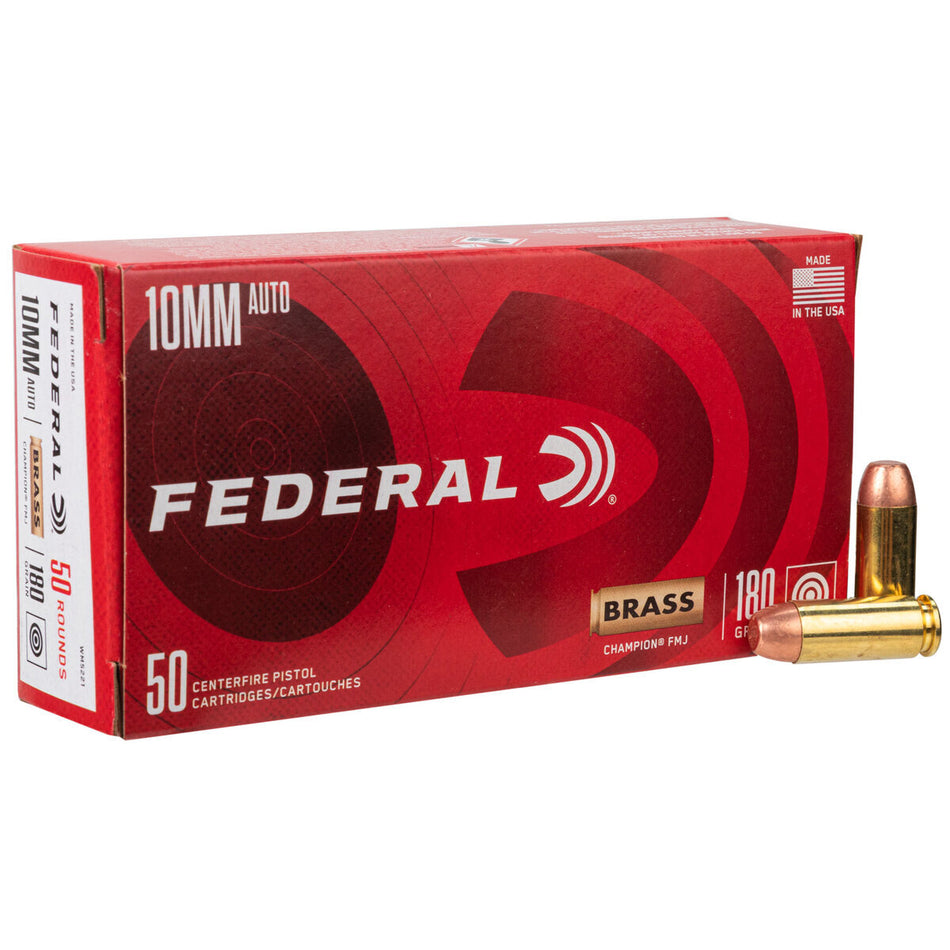 Federal 10mm Auto WM5221 Champion Training Full Metal Jacket FMJ 180 Grain
