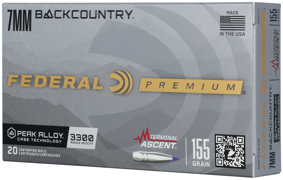 Federal 7mm Backcountry 155 Grain Terminal Ascent 3300 FPS