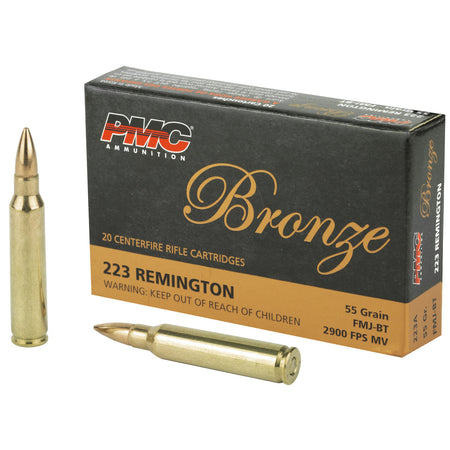 PMC .223 Remington 223A Bronze Full Metal Jacket Boat Tail FMJBT 55 Grain