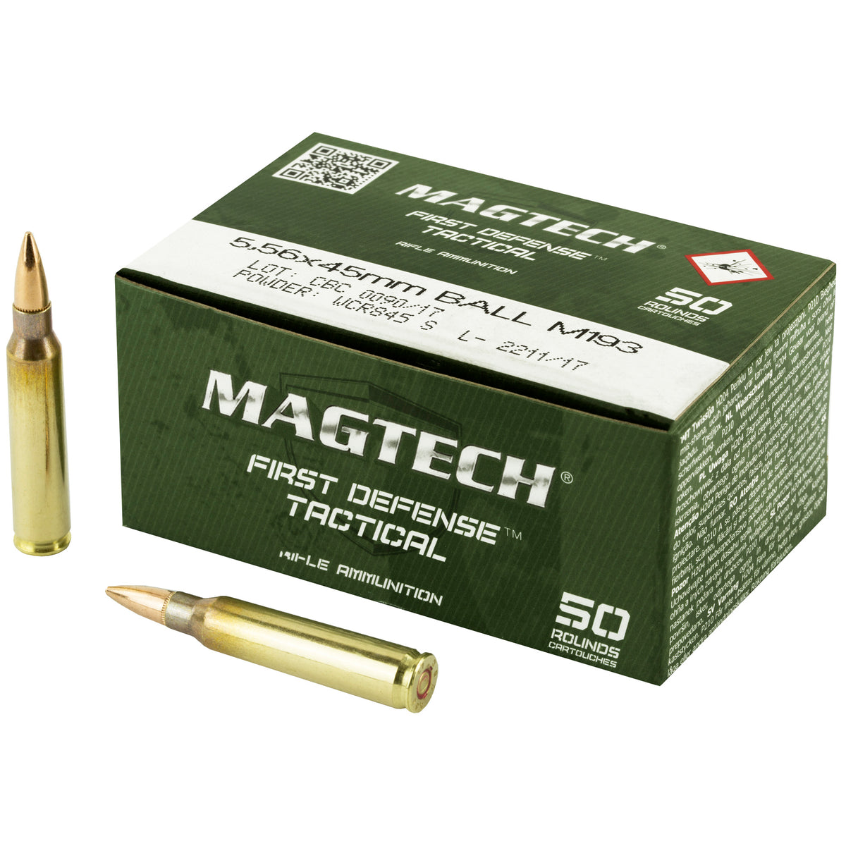 Magtech 5.56x45mm NATO 556A First Defense Tactical/Training Full Metal Jacket FMJ 55 Grain