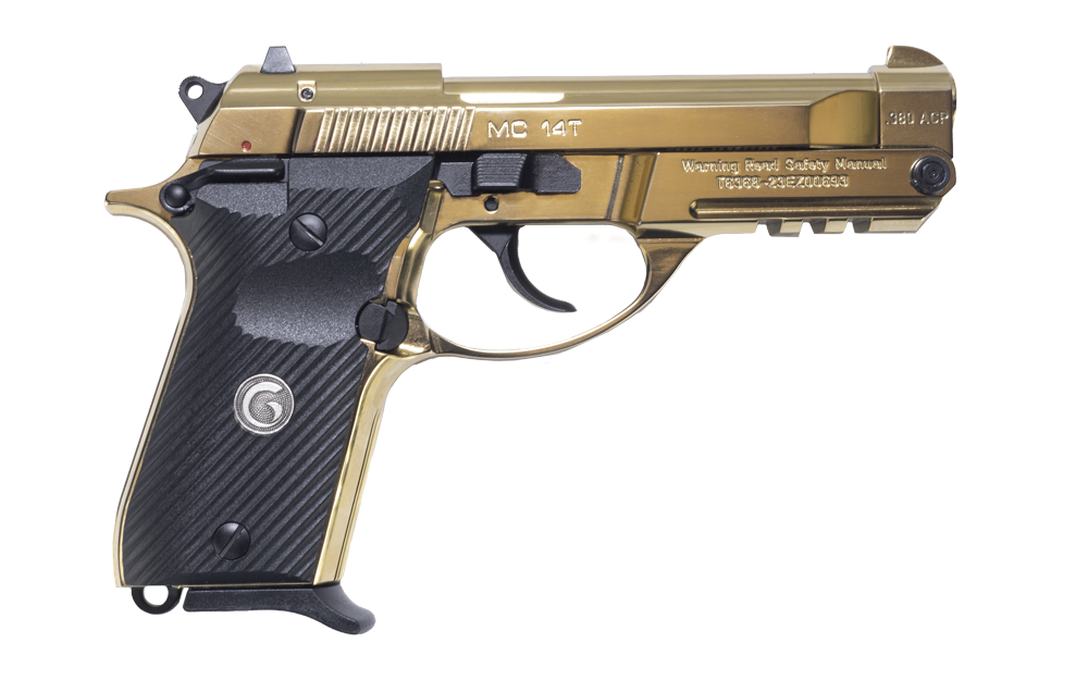 Girsan MC 14T Solution .380 ACP Pistol, 13+1 Capacity, Gold Plated Tip-Up Barrel