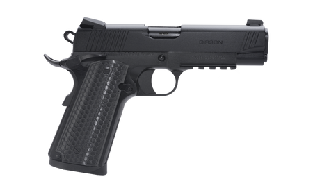 Girsan 392070 MC1911 C Untouchable Compact Frame 45 ACP 8+1 4.40" Black Steel Barrel, Black Serrated Steel Slide & Frame w/Beavertail & Picatinny Rail, Black Polymer Grip
