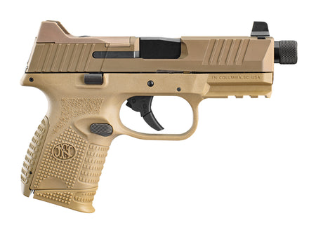 FN 509C Tactical Compact Frame 9mm Luger Pistol, 12+1/24+1 Capacity, FDE Threaded Barrel