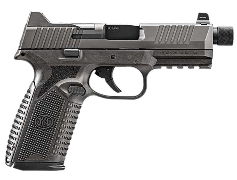 FN 510 Tactical Gray PVD 10mm Pistol, 22+1 Capacity, 4.71" Threaded Barrel, Picatinny Rail