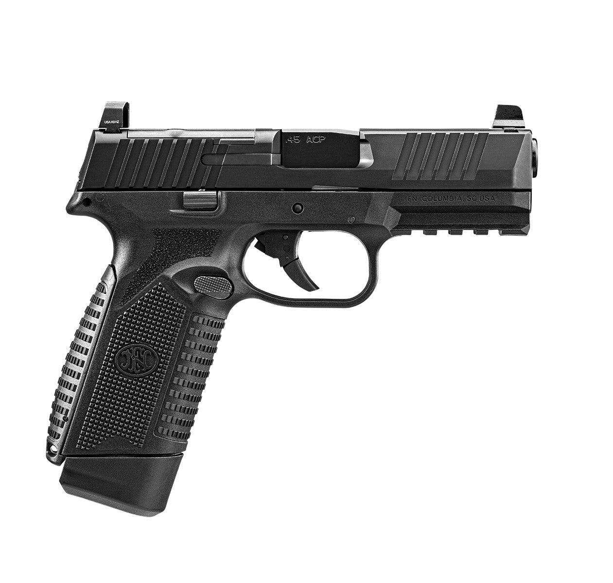 FN 545 MRD Full-Size .45 ACP Pistol, 10+1 Capacity, Black PVD Slide with Picatinny Rail
