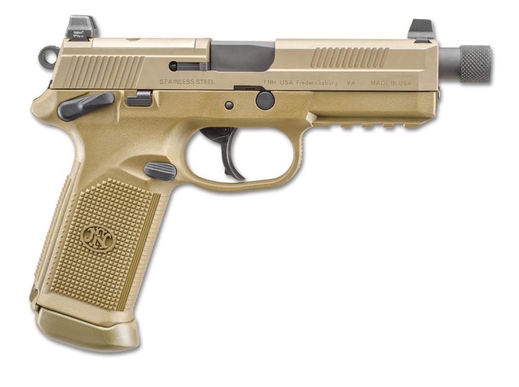 FN FNX Tactical .45 ACP 10+1 Pistol, FDE Slide, Interchangeable Backstrap Grip