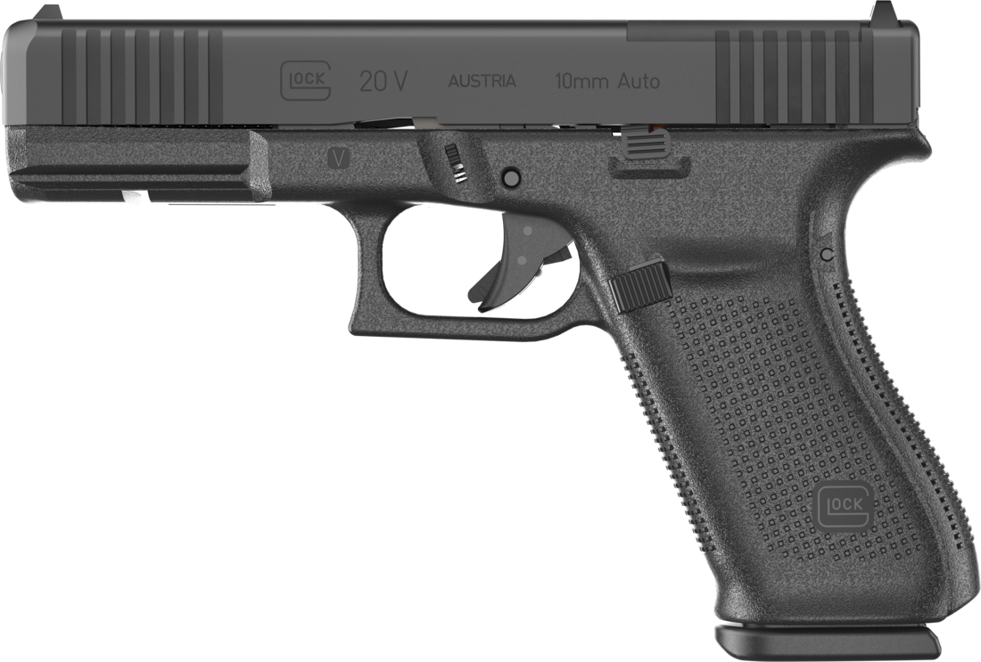 Glock G20 V MOS Standard 10mm Auto 15+1 4.61" Black Pistol, Optic Ready Slide