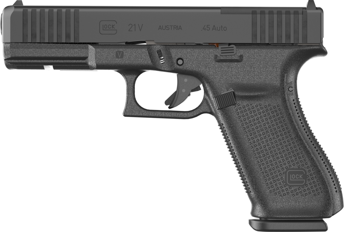 Glock G21 V MOS Full Size .45 ACP 10+1 4.61" Black Pistol, Optic Ready