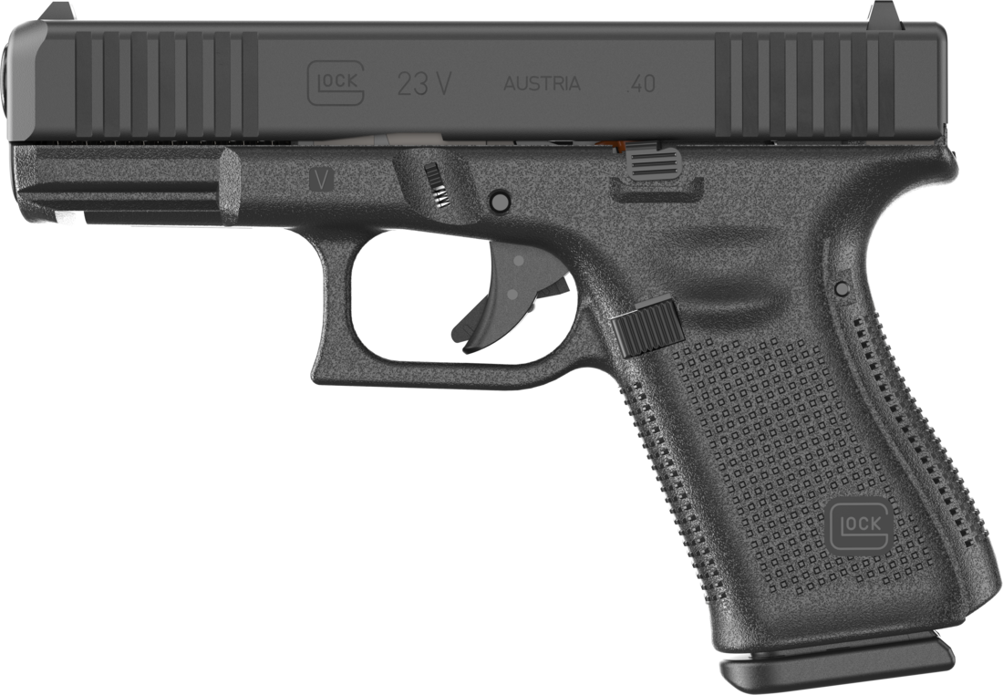 Glock G23 V .40 S&W 13+1 4.02" Pistol, Black Serrated Slide