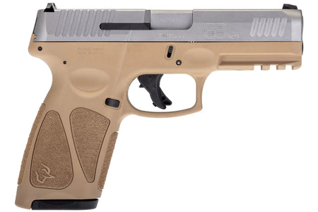 Taurus G3 Full Size 9mm Luger 15+1 - Matte Stainless Serrated Slide, Tan Polymer Frame w/Picatinny Rail (1G3B949T15)