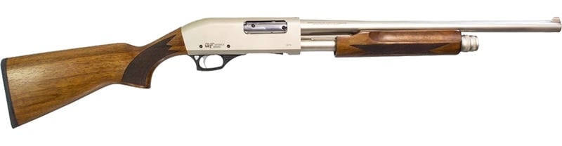 GF3P 12 Gauge 18.5" Nickel/Wood Shotgun, 4+1 Capacity