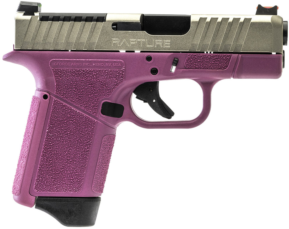 GForce Arms GF932512PIN Rapture 9mm Sub-Compact Pistol, Pink Cerakote Frame, 12+1