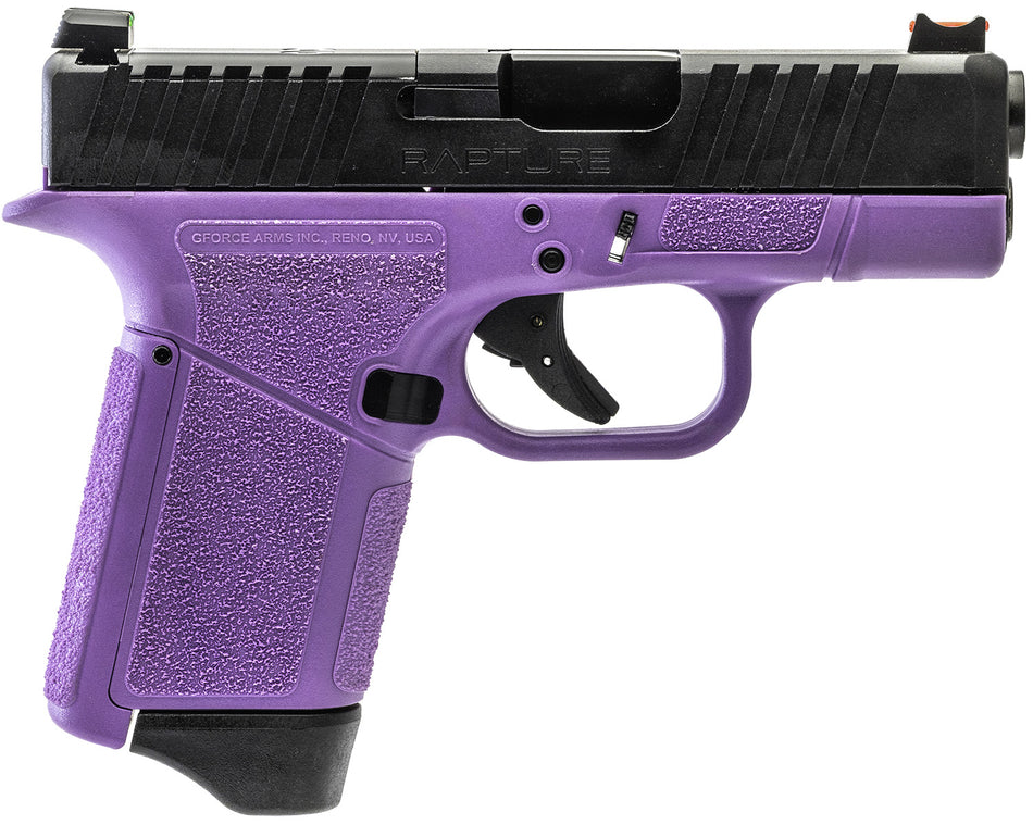 GForce Arms GF932512PUB Rapture 9mm Sub-Compact Pistol, Purple Frame, Black Slide, 12+1