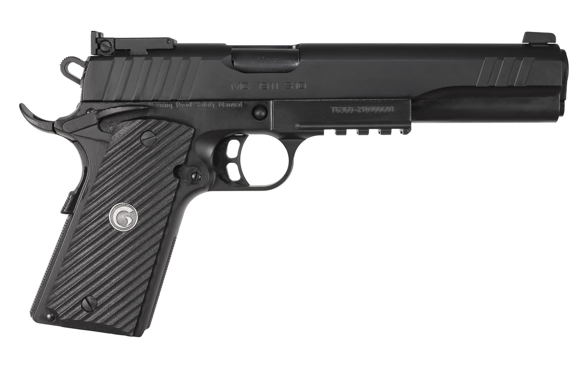 EAA GIRSAN 390600 MC1911S Hunter Full Size 10mm Auto 8+1 6" Black Steel Barrel, Blued Serrated Slide, Matte Black Steel Frame w/Accessory Rail & Beavertail, Black Checkered Polymer Grips Ambidextrous