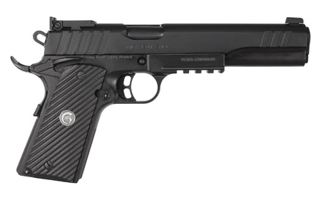 EAA GIRSAN 390600 MC1911S Hunter Full Size 10mm Auto 8+1 6" Black Steel Barrel, Blued Serrated Slide, Matte Black Steel Frame w/Accessory Rail & Beavertail, Black Checkered Polymer Grips Ambidextrous