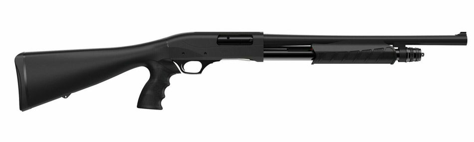 Retay USA GPS Tactical 12 Gauge Pump Shotgun, 18.5" Barrel, 3" Chamber, 4+1 Capacity, Matte Black Finish, Pistol Grip Stock