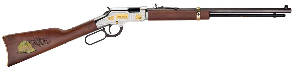 Henry H004AC American Construction .22 S/L/LR 16 LR Capacity Engraved Rifle, Walnut Stock