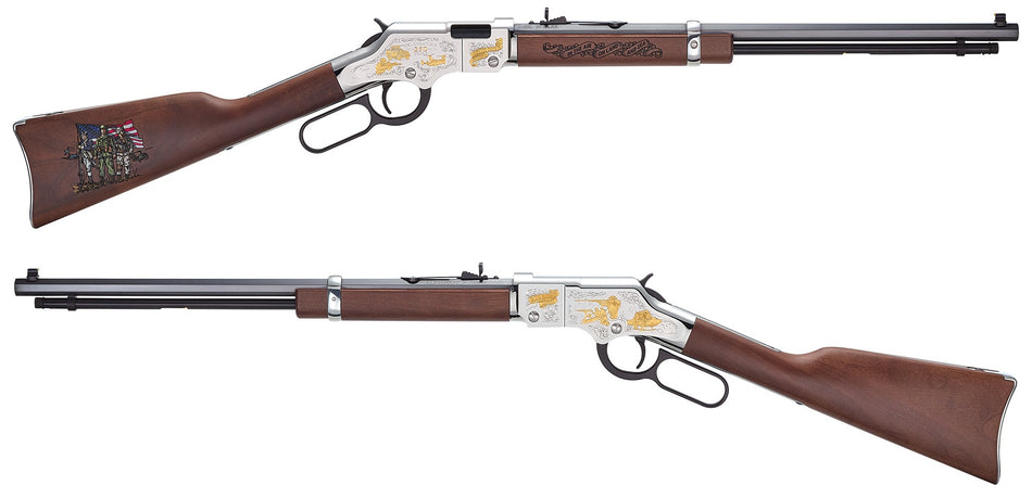 Henry H004MC2 Spirit of the Corps 250th Anniversary .22 S/L/LR 16+1 Engraved Rifle, Walnut Stock