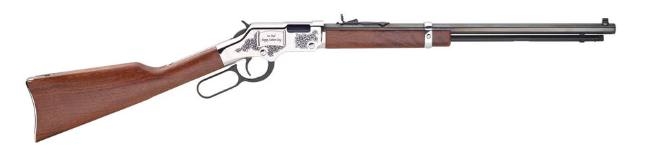Henry H004SFD Golden Boy Father's Day Edition Full Size .22 S/L/LR Rifle, 20" Blued Octagon Barrel, Nickel-Plated Steel, Walnut Stock