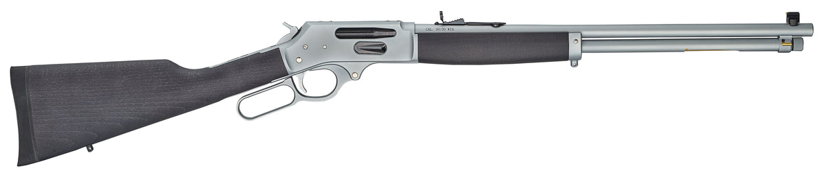 Henry H009GAW Side Gate All Weather Full Size 30-30 Win 5+1 20" Hard Chrome Plated Steel Barrel, Satin Hard Chrome Steel Receiver, Stained Hardwood Stock Right Hand