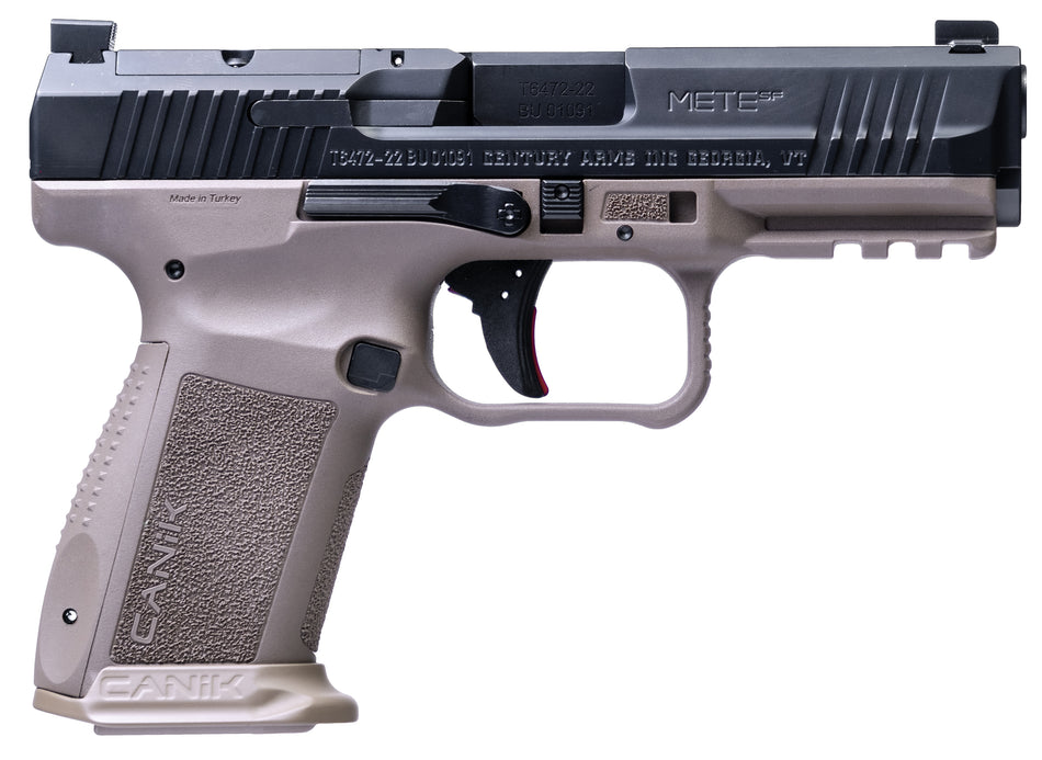 Canik Mete SF Compact 9mm Luger Pistol, 15+1 Capacity, 4.19" Black Nitride Barrel, FDE Frame w/Picatinny Rail