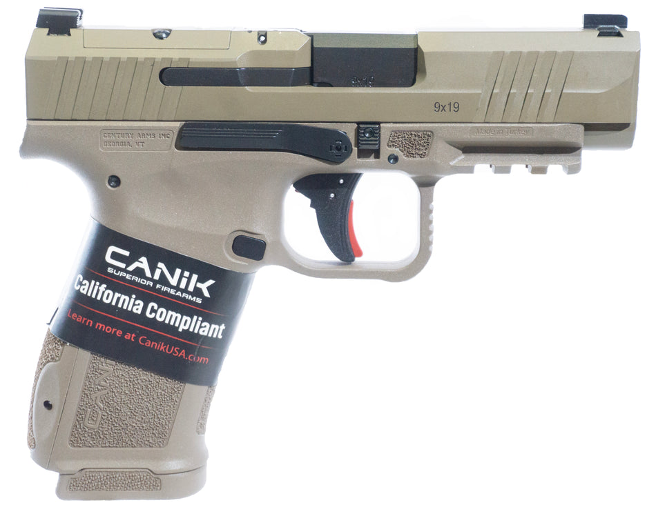 Canik Mete MC9LS CA Compliant 9mm Luger 10+1 3.63in Desert Cerakote FDE Pistol