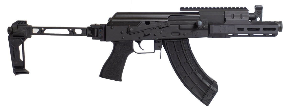 Century Arms HG8007N Draco Tactical 7.62x39mm 30+1 7.50" Black Barrel w/Linear Compensator, M-LOK Handguard, Black Receiver w/Picatinny Rail, Black SB Bi-Folding Pistol Brace