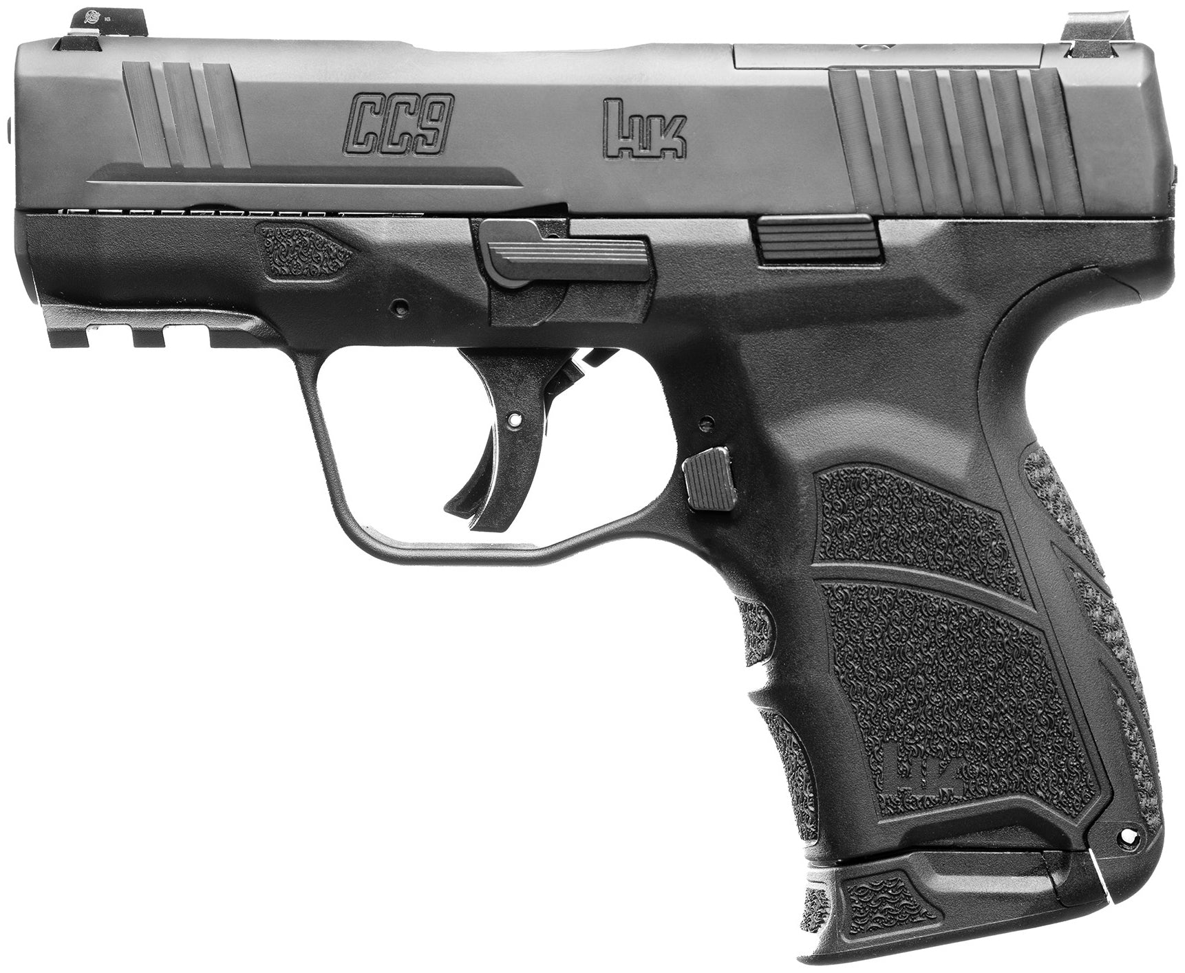 HK CC9 9mm Luger Pistol, 12+1 Capacity, 3.32" Barrel, Optic Ready Slide, Black
