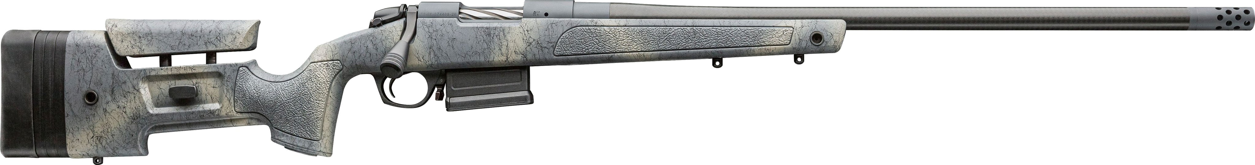 Bergara B-14 HMR Carbon Wilderness 6.5 PRC 3+1 24in Rifle, Woodland Camo Mini-Chassis Stock