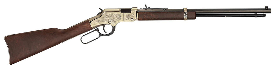 Henry H004VD4 Golden Boy Deluxe 4th Edition .17 HMR 12+1 20" Engraved Octagon Barrel Rifle, Walnut Stock
