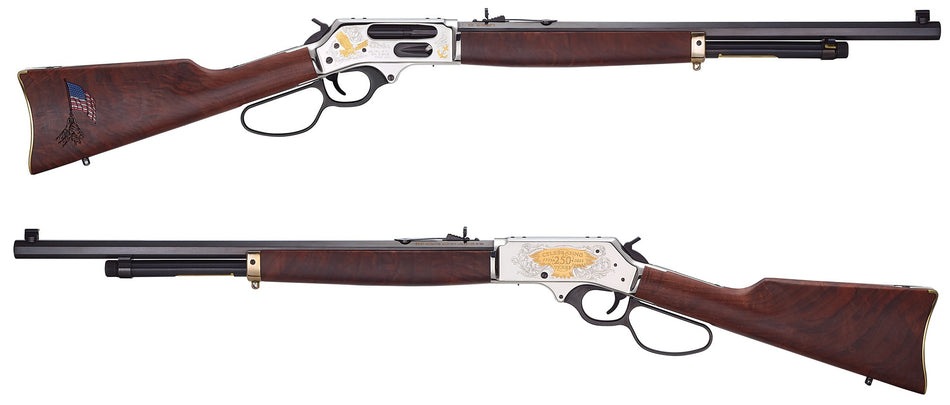 Henry H010BGMC Spirit Of The Corps .45-70 Gov Lever-Action Rifle, 4+1 Capacity, Engraved Brass Receiver w/24K Gold Inlay