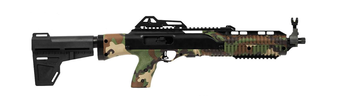 Hi-Point 4595P .45 ACP Pistol, M81 Camo, 9+1 Capacity, 14" Barrel with Brace Installed