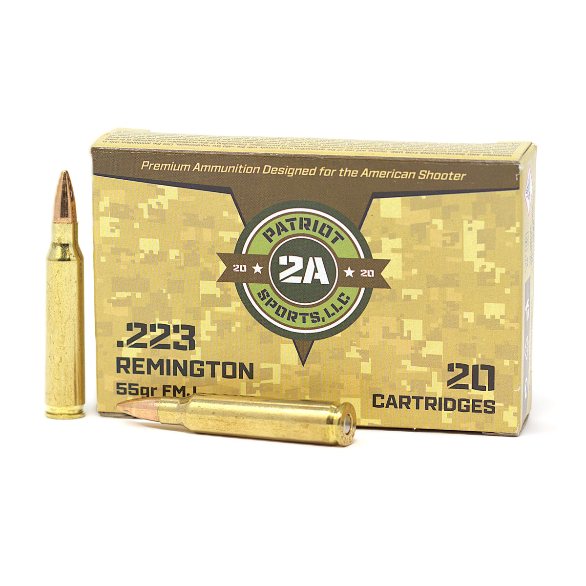 Patriot Sports .223 Remington P223055F Full Metal Jacket FMJ 55 Grain 3280 FPS