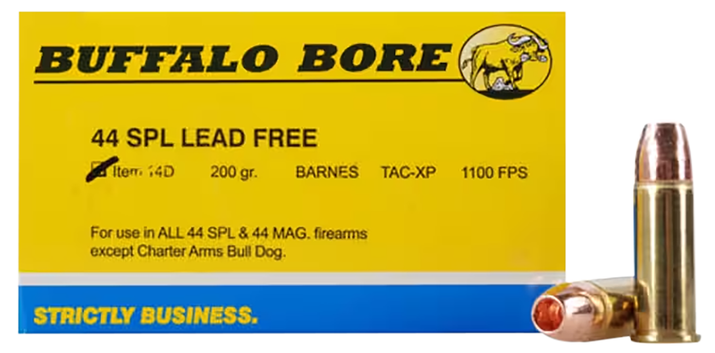Buffalo Bore .44 S&W Special 14D20 +P Barnes TAC-XP Lead Free 200 Grain