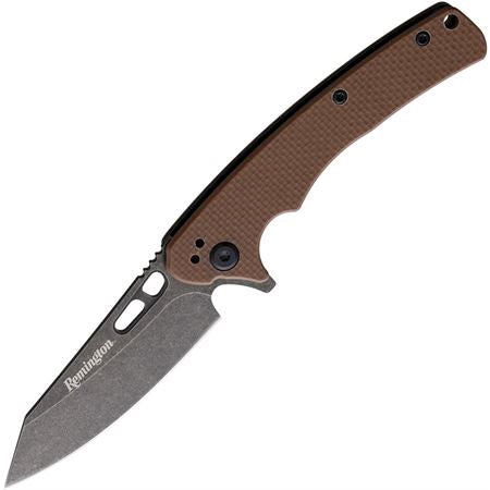 Remington EDC 4 Inch Coping Folding Knife Tan G10 D2 Blade
