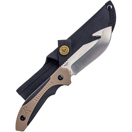 Remington Sportsman Skinner Fixed Blade 8 Inch Tan and Black Handle with Sheath