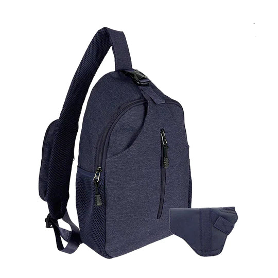 Jessie & James Kyle CCW Sling Shoulder Backpack Navy 16x11x4.5