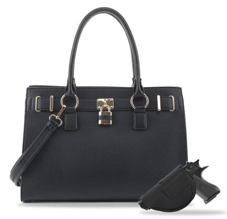 Jessie & James Dina CCW Lock & Key Satchel Black (10x15x6)