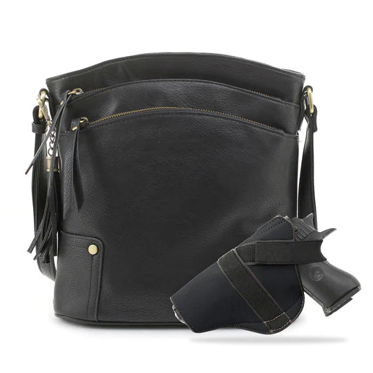 Jessie & James Robin CCW Lock and Key Crossbody Bag Black 11x10.25x3
