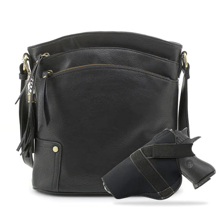 Jessie & James Robin CCW Lock and Key Crossbody Bag Black 11x10.25x3