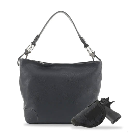 Jessie & James Lydia CCW Lock and Key Hobo Shoulder Bag Black 9x11x4