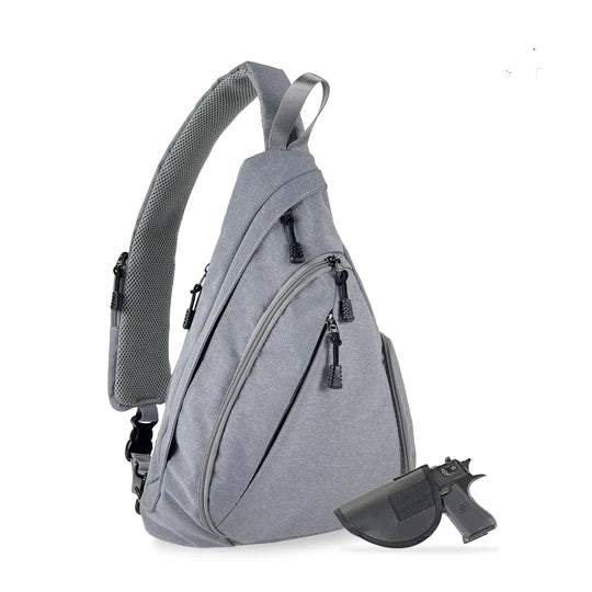 Jessie & James Peyton CCW Sling Shoulder Backpack Grey 15.5x10.5x4
