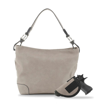 Jessie & James Lydia Concealed Carry Hobo Shoulder Bag Grey (9x11x4)