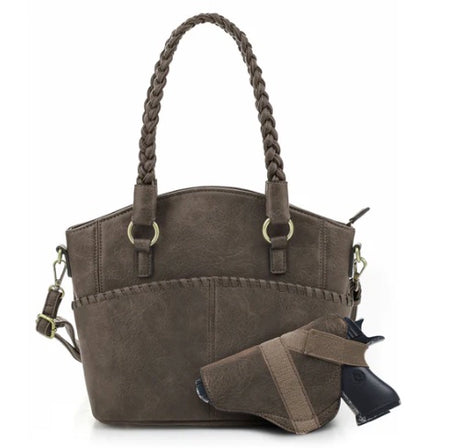 Jessie & James Bella CCW Tote Bag Smoke Gray (10.3x13x5.3)